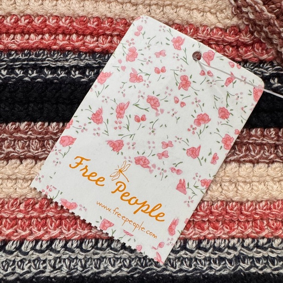 Free People Retro Ruby Striped Crochet Sweater Tank Dress Womens Size L NWT Boho - Picture 8 of 12